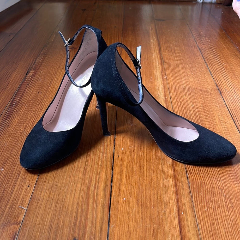 Kate spade suede pumps with ankle strap